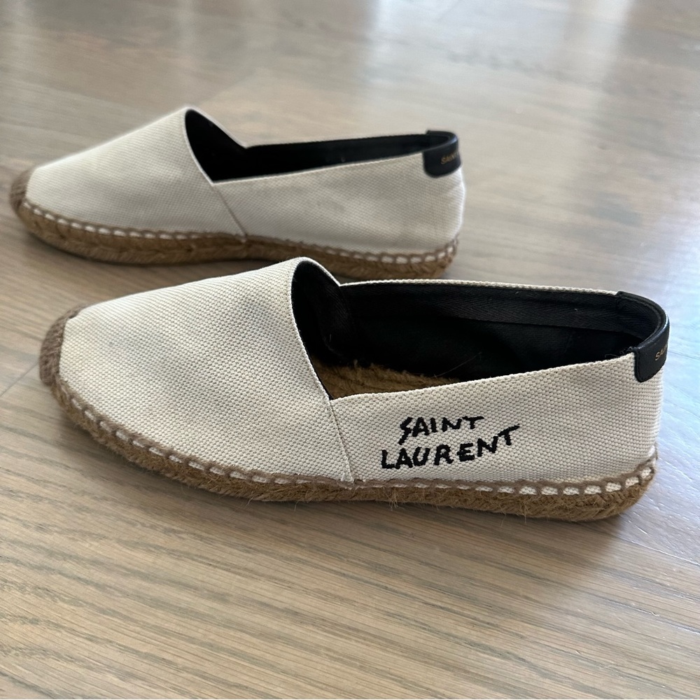 SAINT LAURENT EMBROIDERED ESPADRILLES IN CANVAS